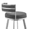 Armen Living Naomi and Roman 5-Piece Counter Height Dining Set in Brushed Stainless Steel and Gray Faux Leather SETNMRMGRBS5 - alternate 3
